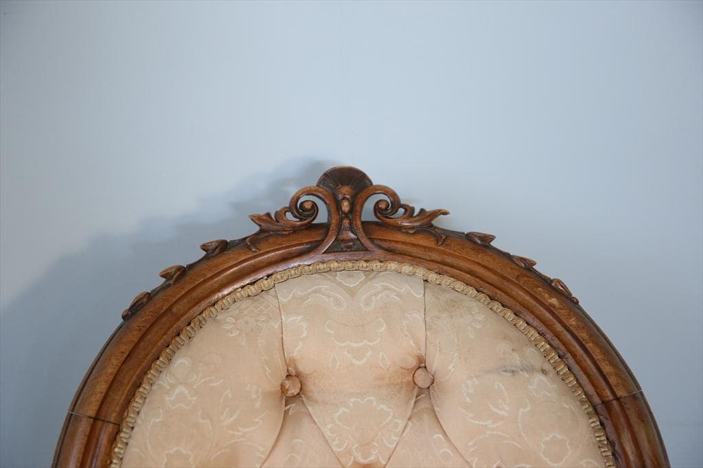 英国アンティーク猫脚ナーシングチェア/イス/ソファ/腰掛け椅子(89-272-1