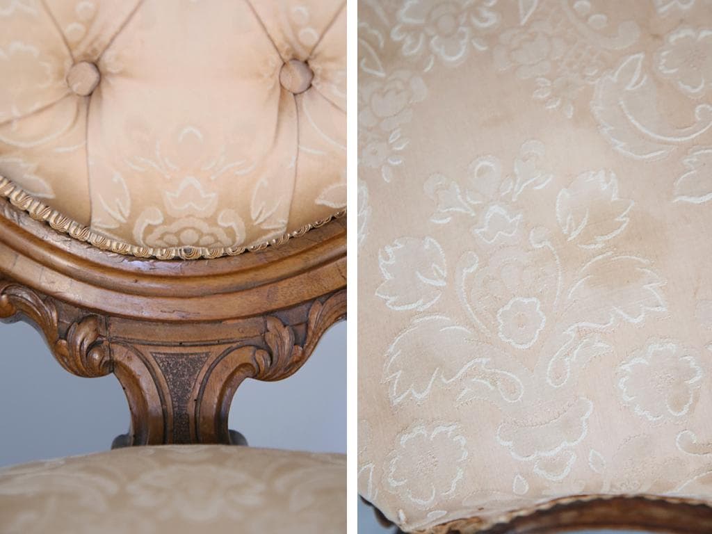 英国アンティーク猫脚ナーシングチェア/イス/ソファ/腰掛け椅子(89-272-1