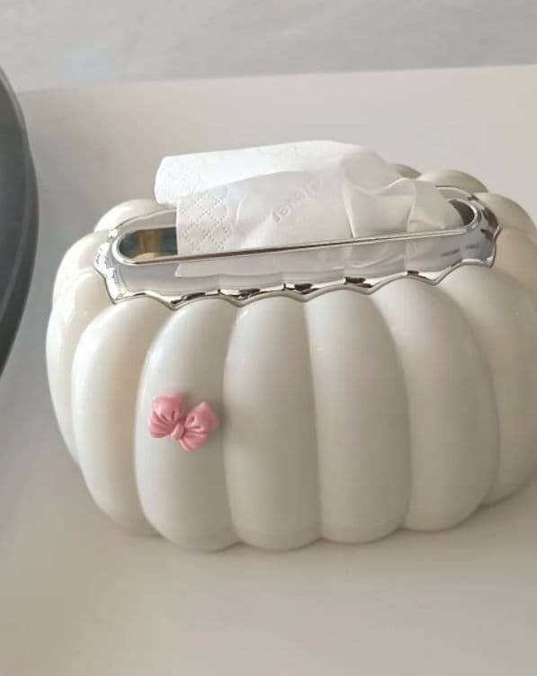 カボチャ型ティッシュボックス ピンク ホワイト