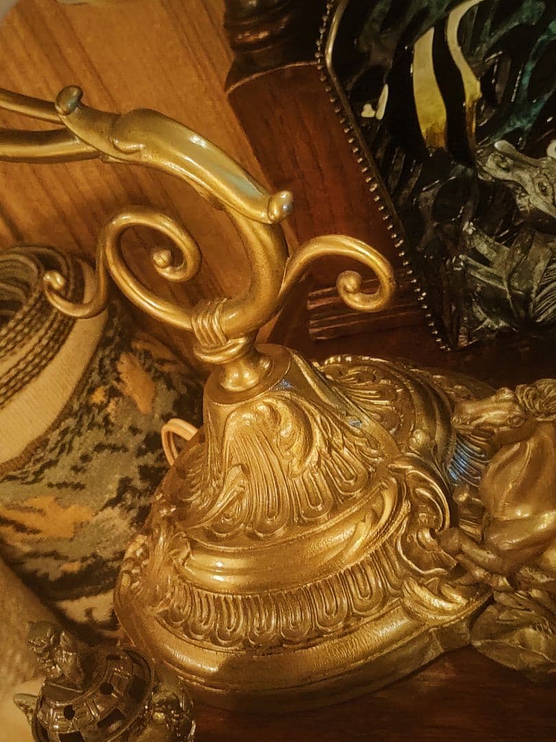 【極美品】ビンテージ　ミルクガラスシェードランプ　真鍮製　６０年代物