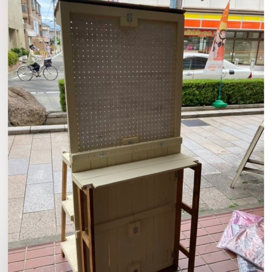 3段ラック屋根付き　ハンドメイドマルシェ折り畳み什器