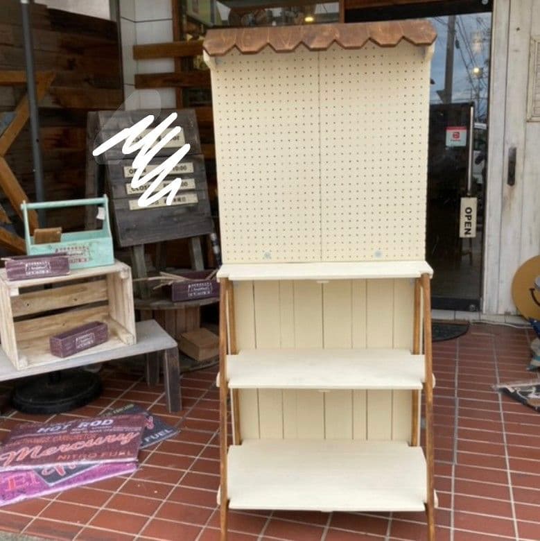 3段ラック屋根付き　ハンドメイドマルシェ折り畳み什器