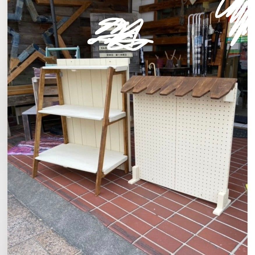 3段ラック屋根付き　ハンドメイドマルシェ折り畳み什器