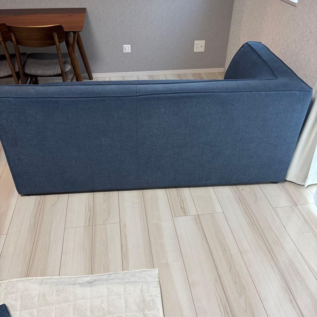 ダークブルーソファ L字型
