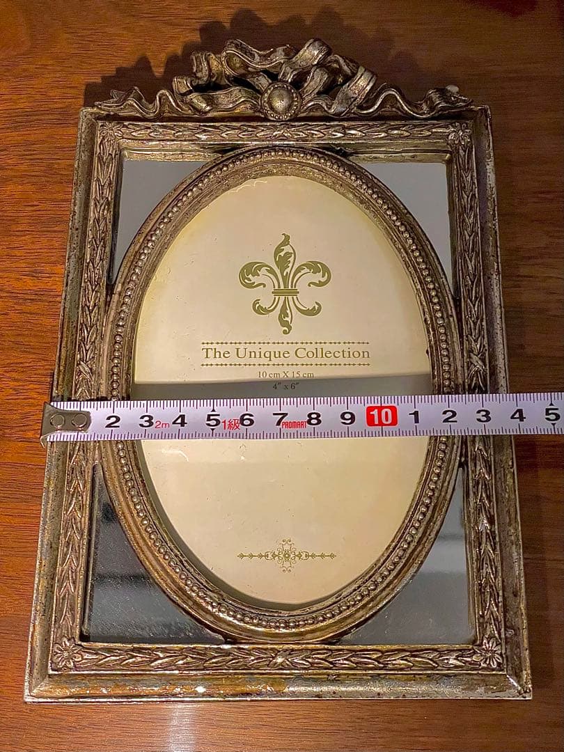フランス　アンティーク　写真立て　リボン　アールヌーボー　アールデコ　額縁