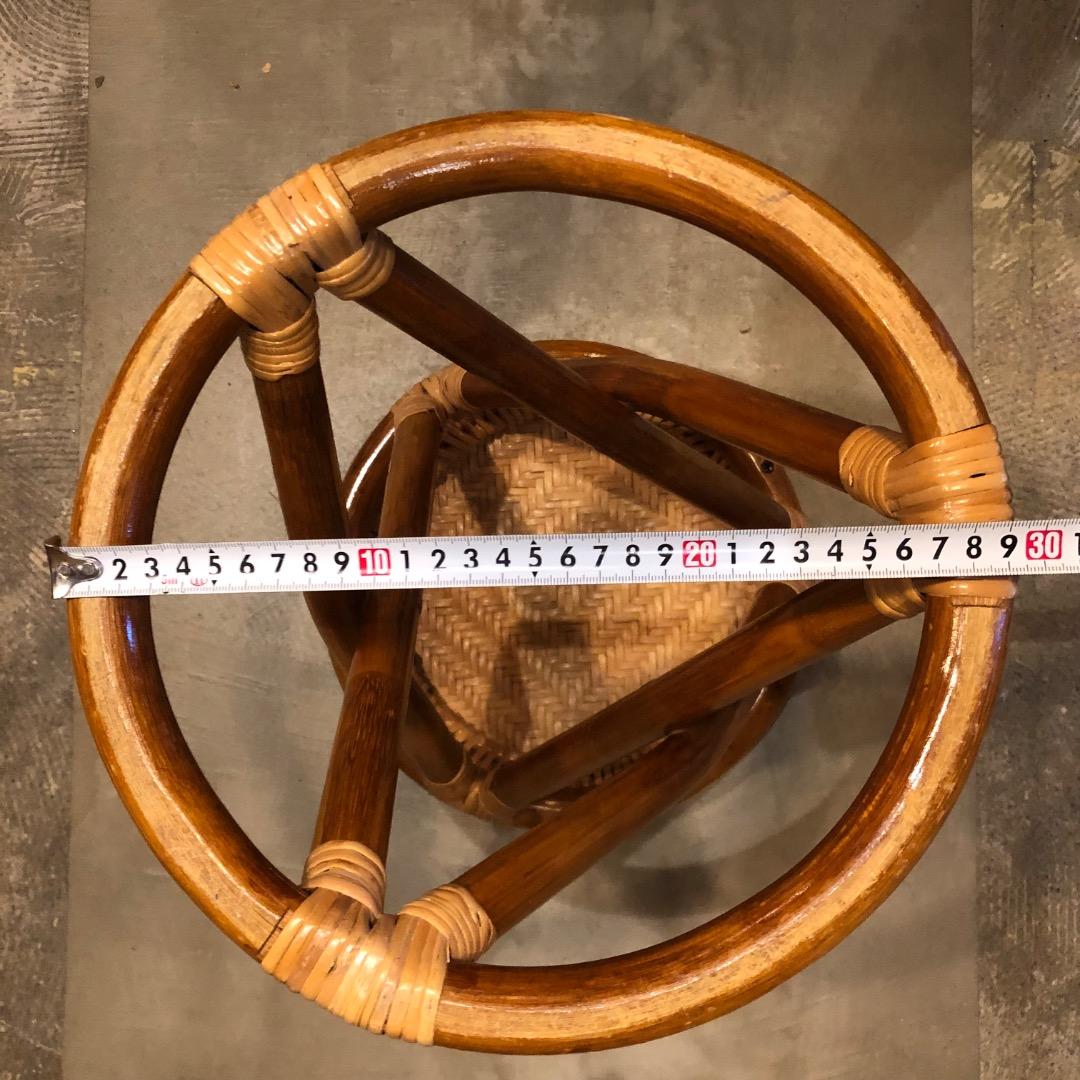 【ラタン製】ラウンドスツール　椅子　ラタン椅子　ラタン家具　腰掛け　アジアン雑貨