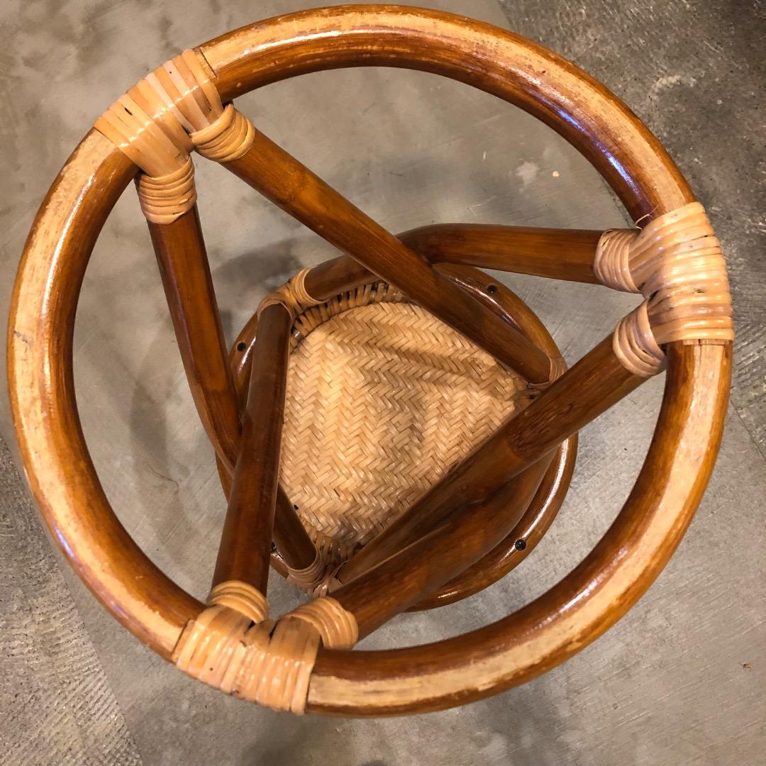 【ラタン製】ラウンドスツール　椅子　ラタン椅子　ラタン家具　腰掛け　アジアン雑貨