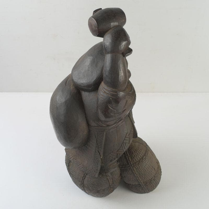 木彫　大黒天像　置物　縁起物　在銘　N　8646A