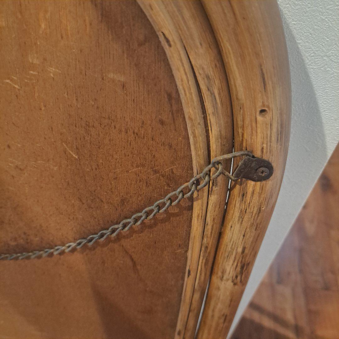 アンティーク　ラタン　オーバル　壁掛けミラー　姿見　ヴィンテージ 99×41