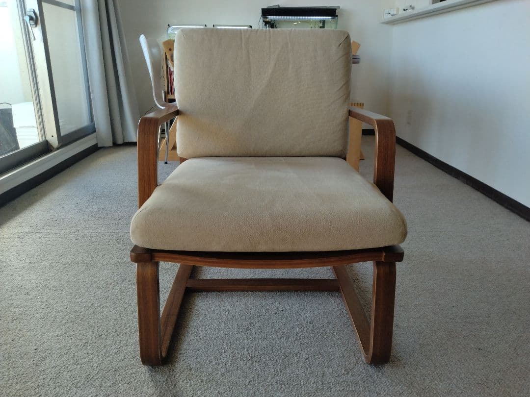 【訳あり美品】MUJI無印 ダイニングソファチェアウォールナット材/リビングでも