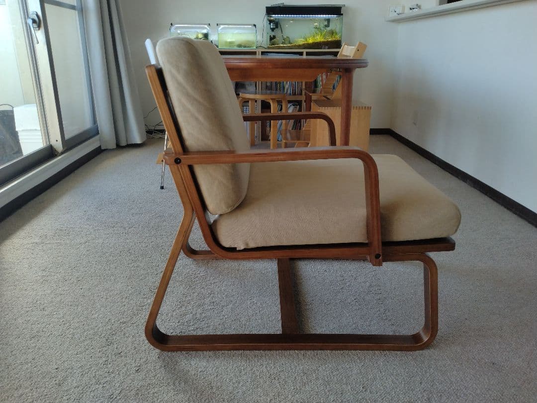 【訳あり美品】MUJI無印 ダイニングソファチェアウォールナット材/リビングでも