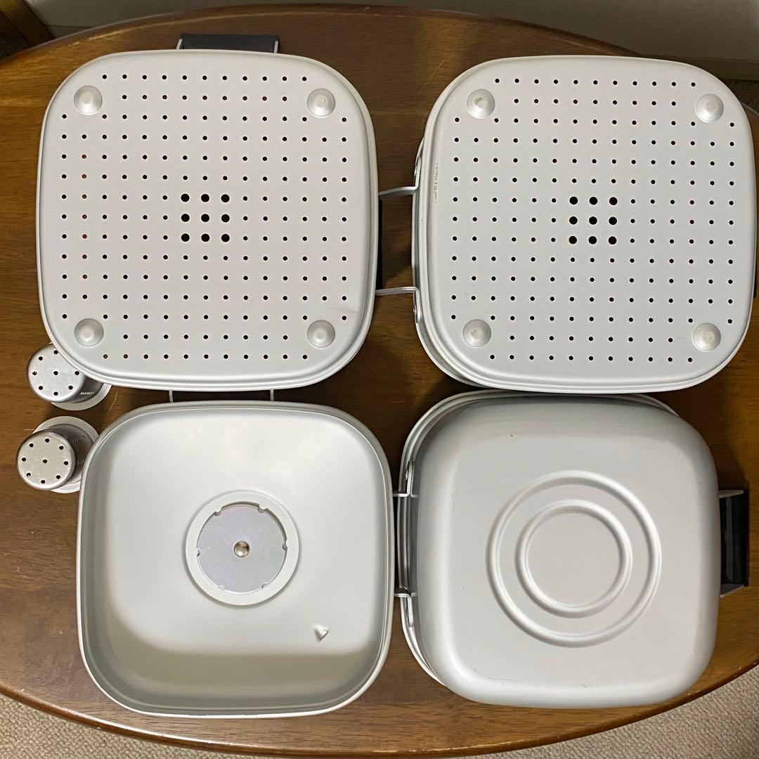 フジマル　二重角蒸器　内径22cm高さ11cmの二段【新品　未使用　昭和レトロ】