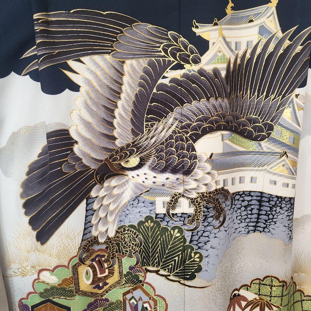 七五三用　5歳　男児　美品　紺　日本製　一式セット