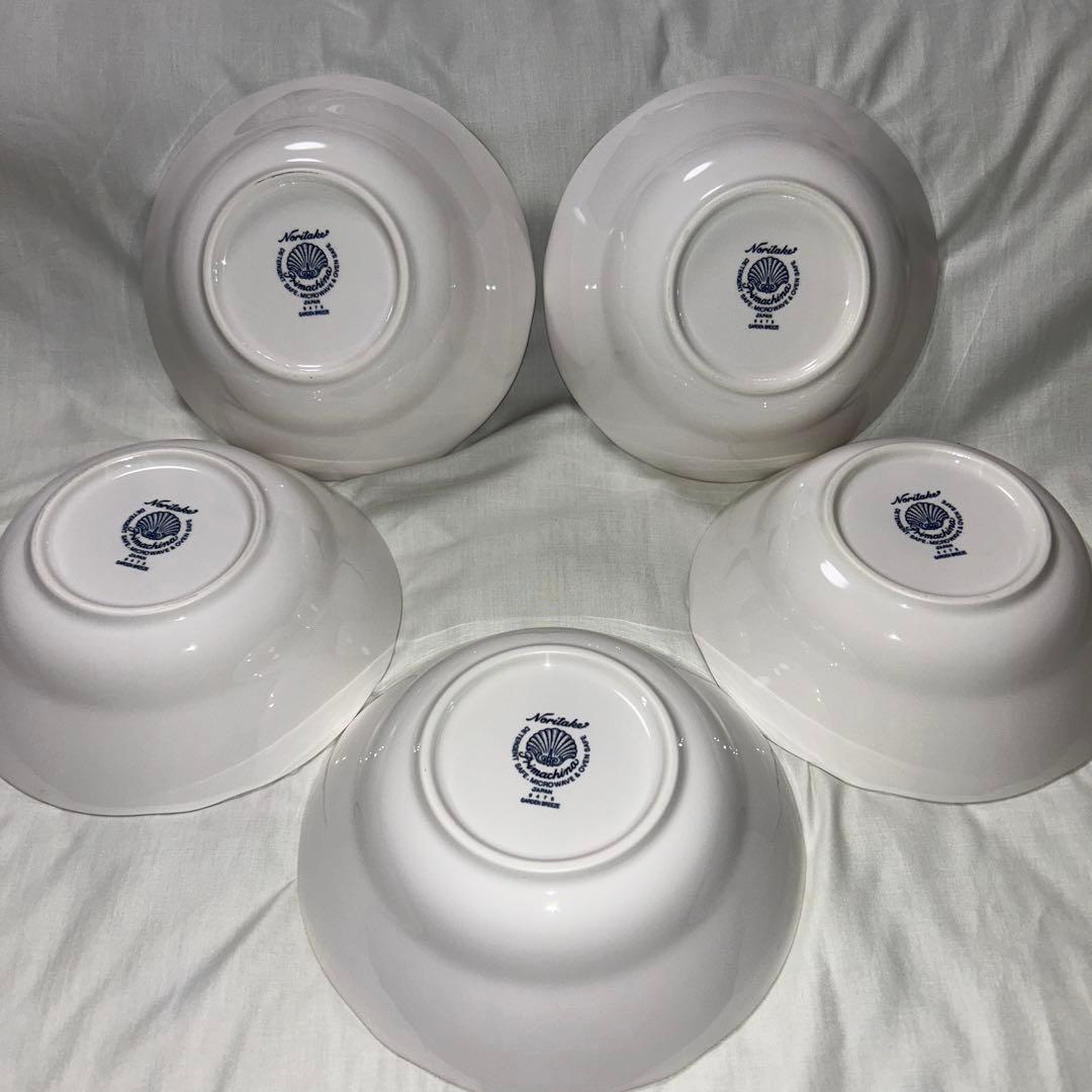 ノリタケ プリマチャイナ　ガーデンブリーズ　絵変わり大鉢　5個組