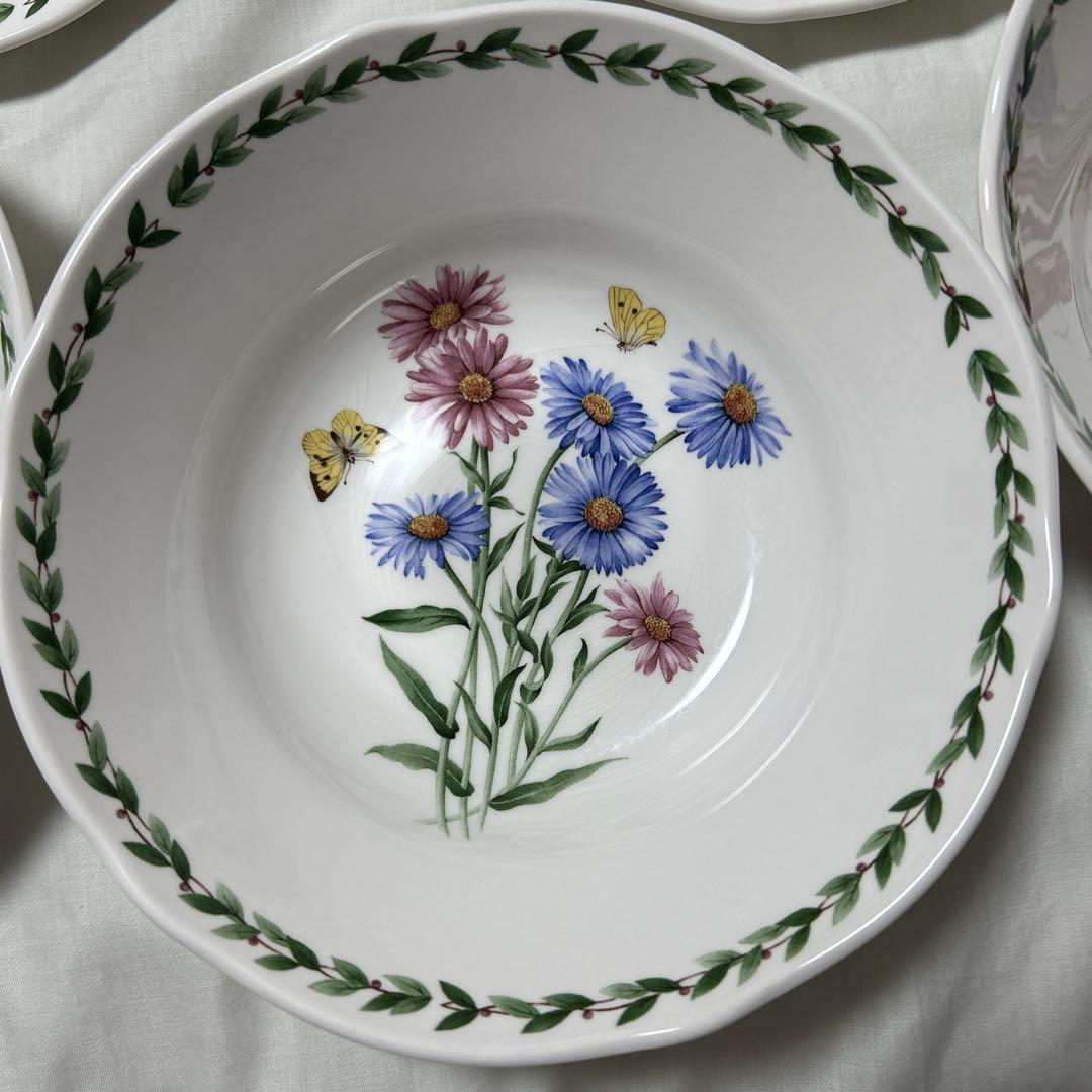 ノリタケ プリマチャイナ　ガーデンブリーズ　絵変わり大鉢　5個組