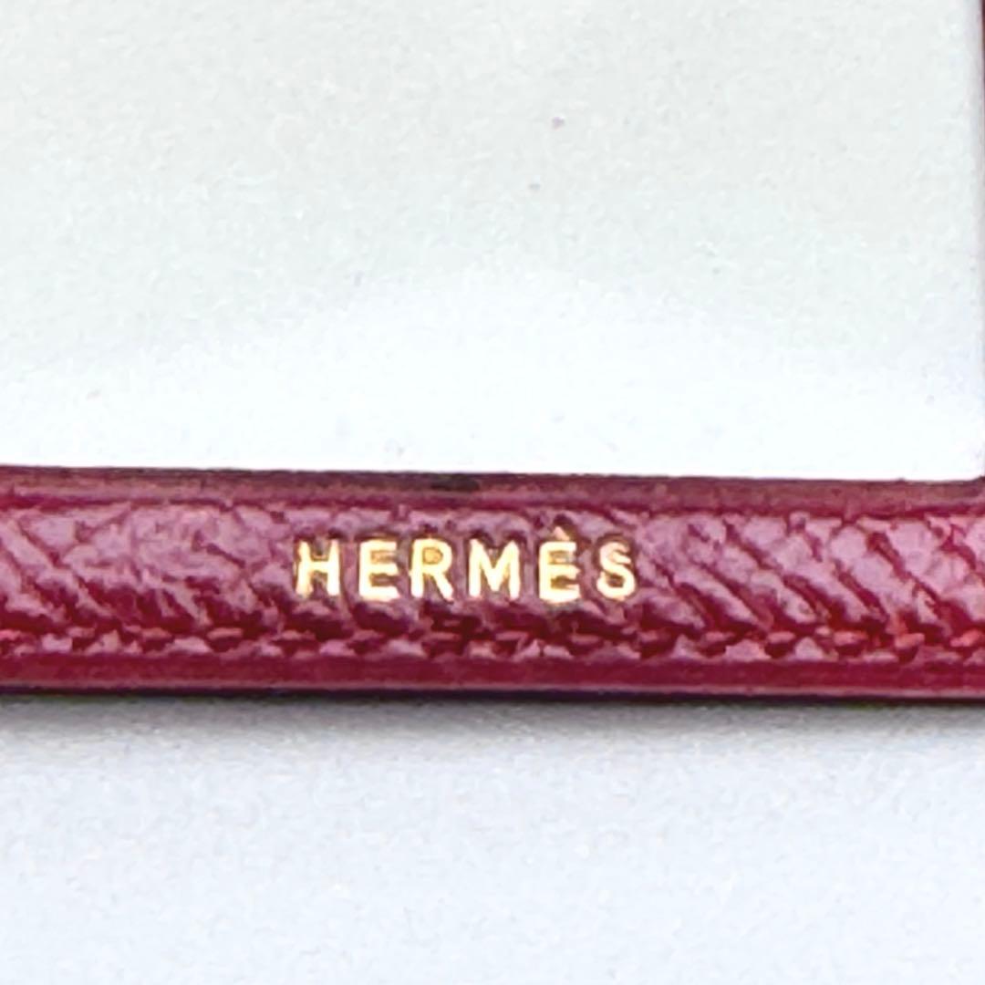 未使用保管品　赤　HERMES ミニフォトケース　レッド　エルメス　写真入れ