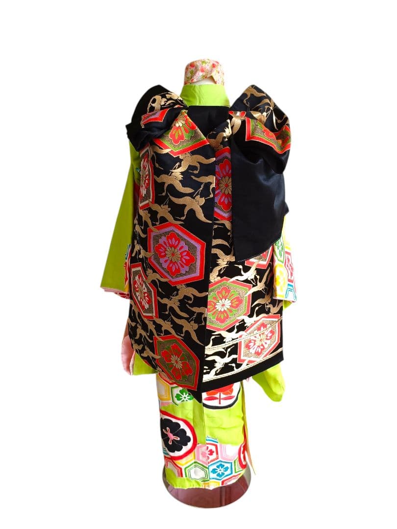 専用です☆アンティーク黄緑の着物とだらり帯セット