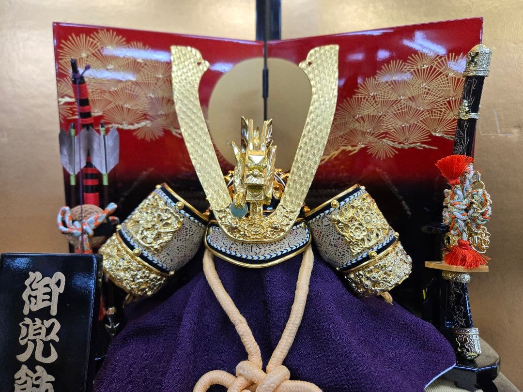 【展示品限り】五月人形　兜　鍬形　収納飾り　※閉店セール　S40