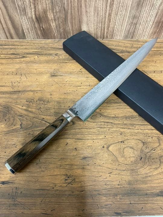 新品未使用】高村刃物 270㎜筋引ダマスカス【日本製和包丁】粉末ハイス