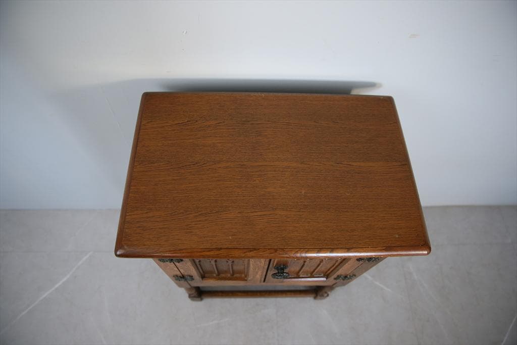 英国アンティーク木製カップボード/キャビネット/キッチン収納/飾り棚92-128