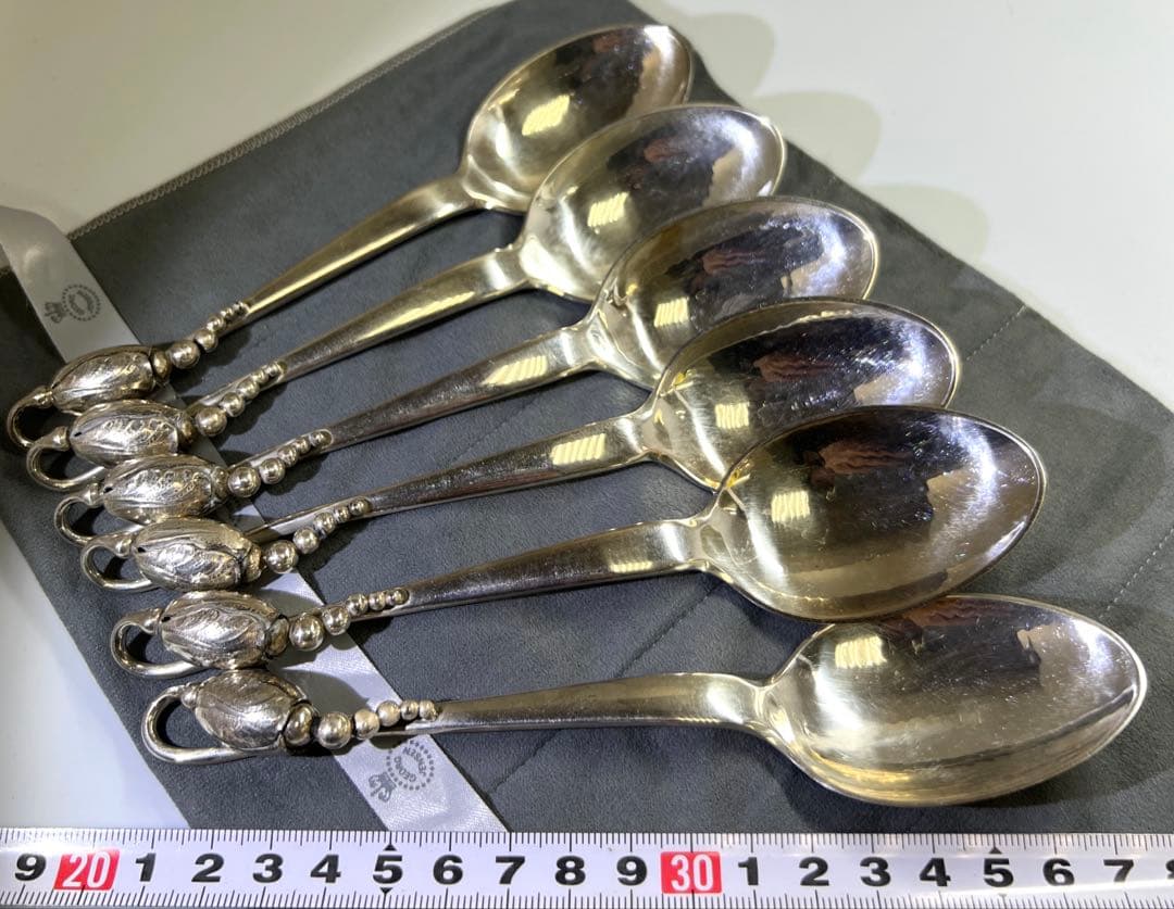 ジョージジェンセン　ブロッサムsterling925ディナースプーン6本　共袋付