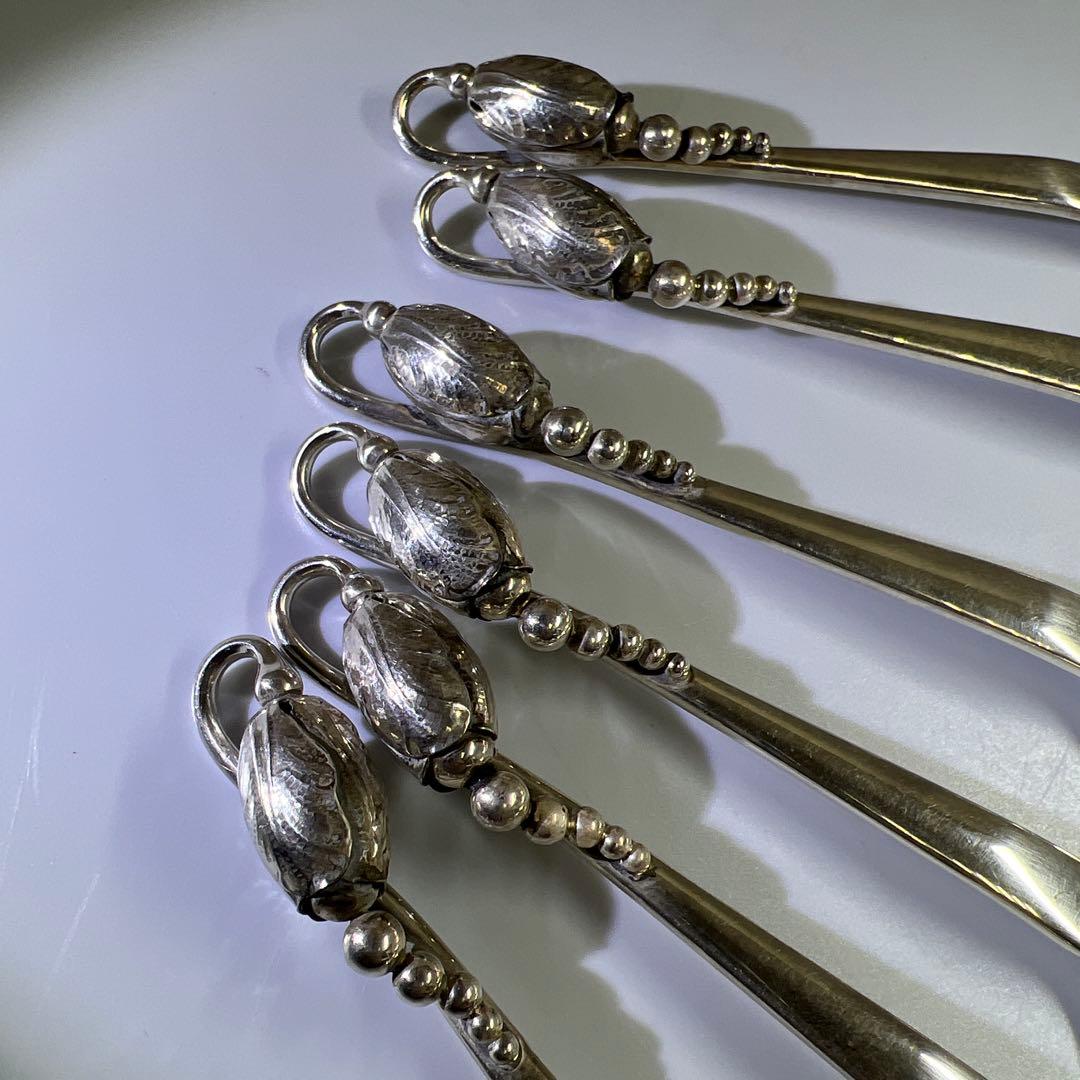 ジョージジェンセン　ブロッサムsterling925ディナースプーン6本　共袋付