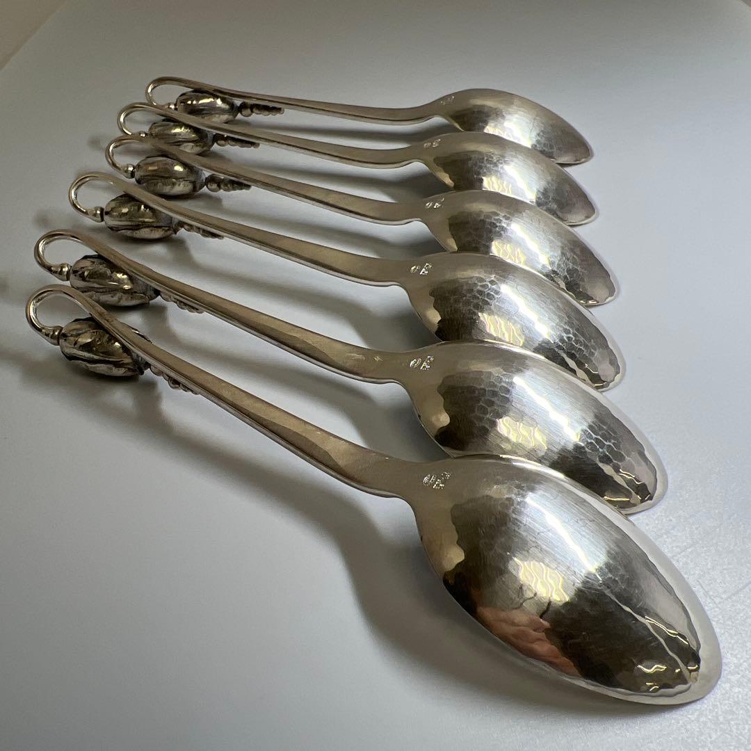 ジョージジェンセン　ブロッサムsterling925ディナースプーン6本　共袋付