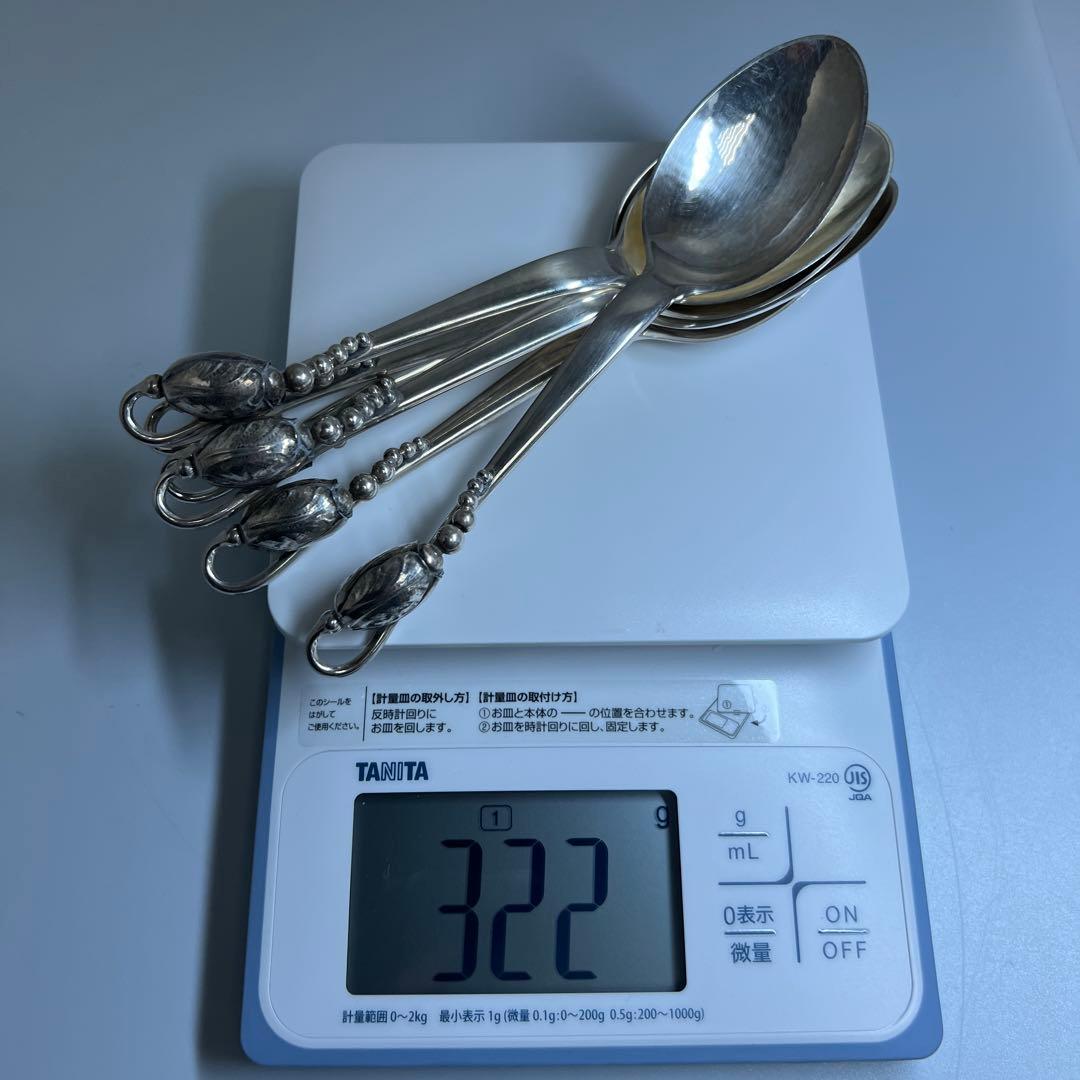 ジョージジェンセン　ブロッサムsterling925ディナースプーン6本　共袋付