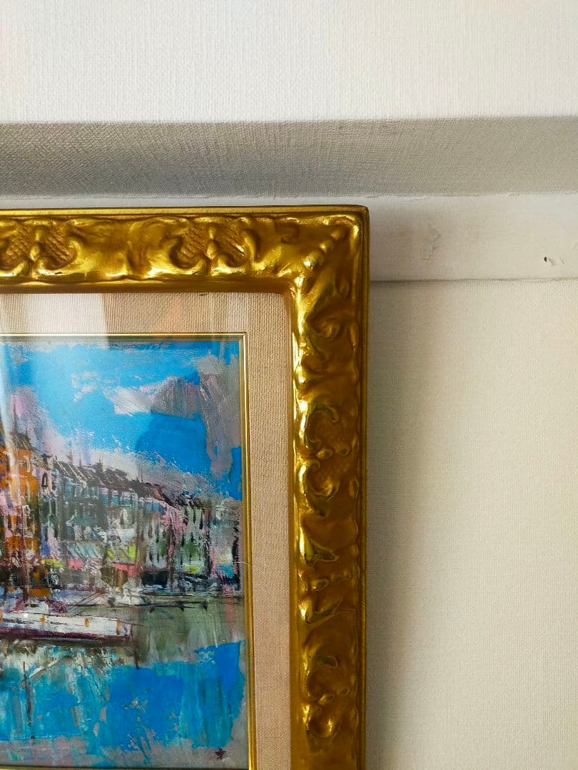 港の風景 油彩画 6f　[脇田　洋](オン　フルール)特価 ¥20000~!!