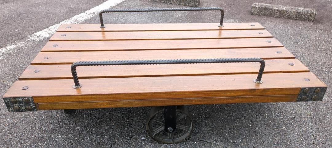 〈たのめる便・現状渡し〉トロリーテーブル ヴィンテージ風