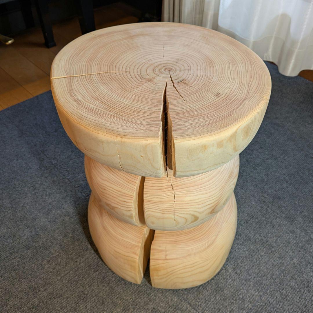 檜　切り株　丸太　椅子　スツール　 テーブル　高さ約41㎝