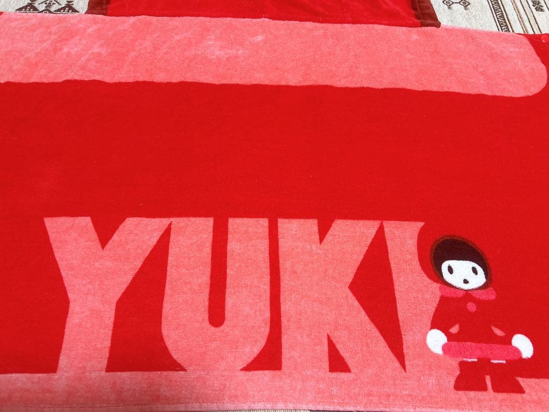 2枚セット YUKI フード付きタオル 赤 ゆきんこ