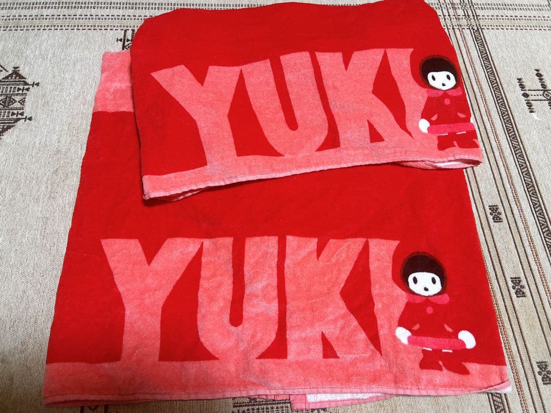 2枚セット YUKI フード付きタオル 赤 ゆきんこ