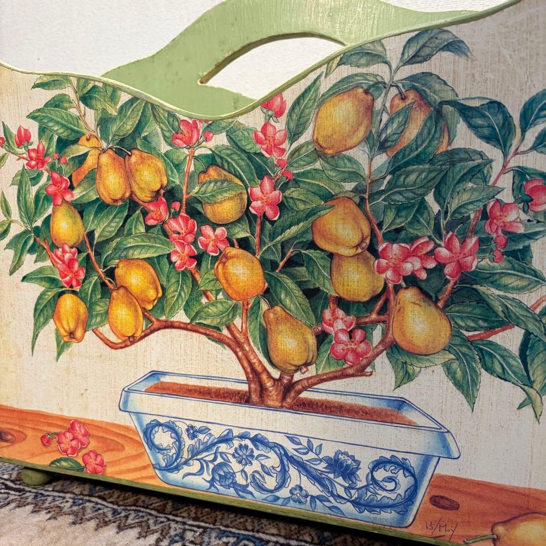 ブロカント マガジンラック プロヴァンス フレンチ 花柄 カントリー 木製