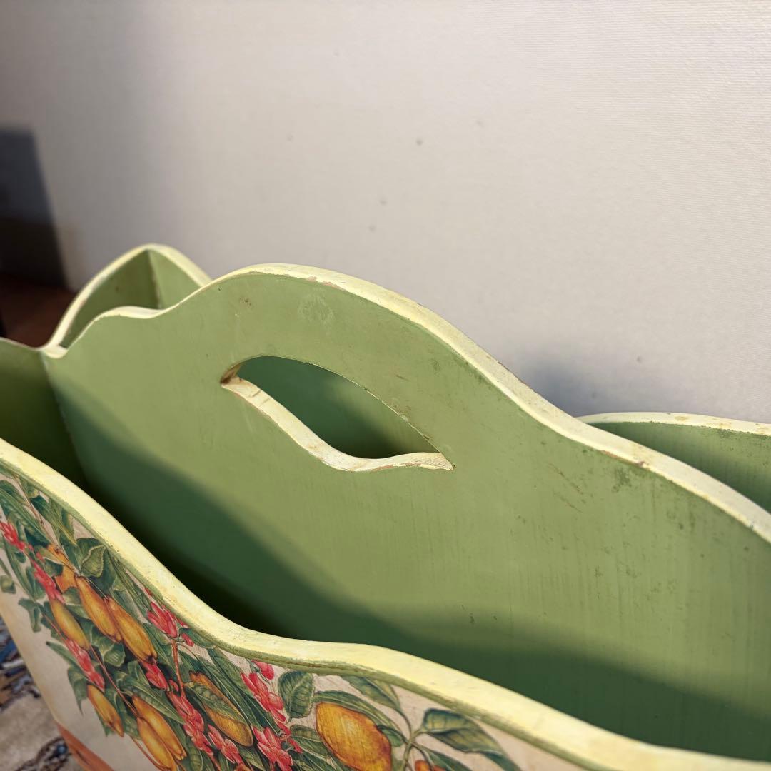 ブロカント マガジンラック プロヴァンス フレンチ 花柄 カントリー 木製