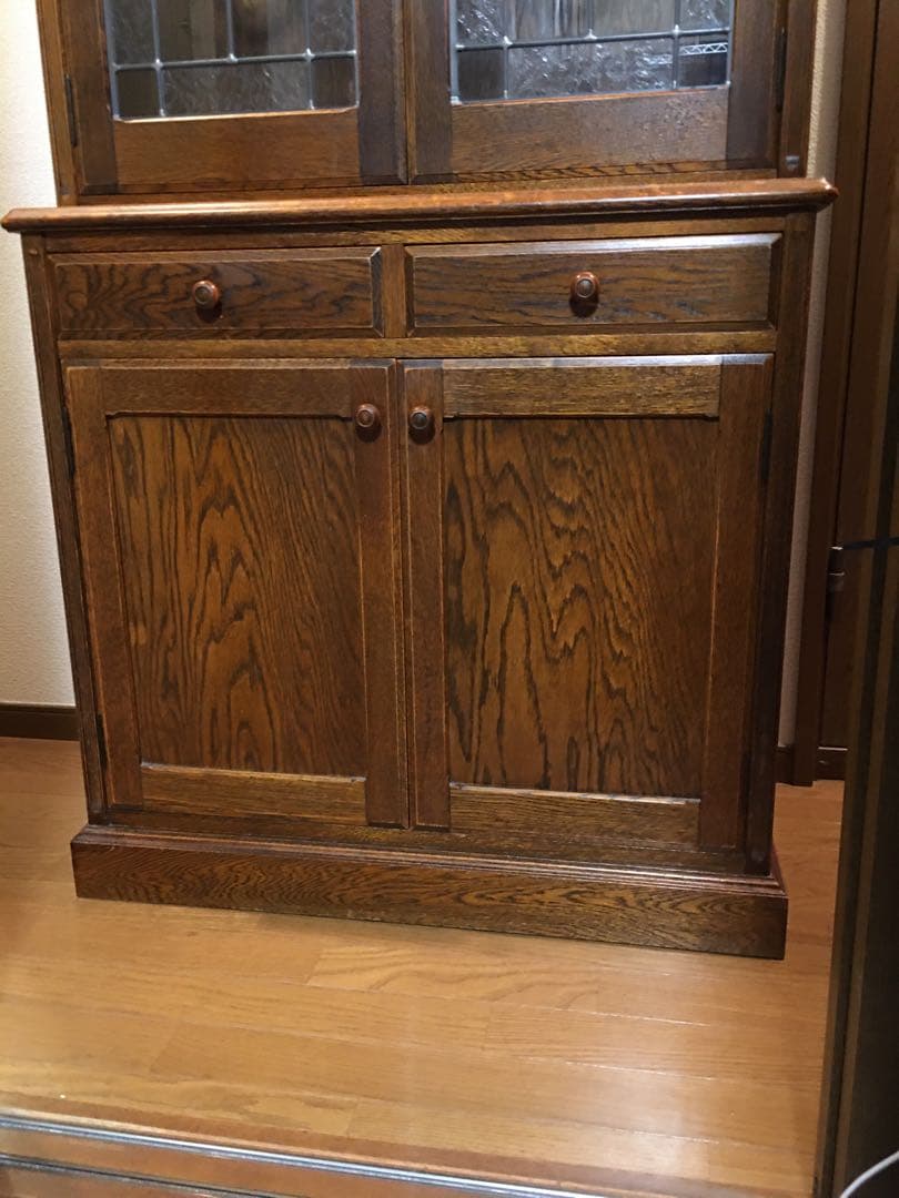 三越家具　ブルージュ　食器棚　ステンドグラス