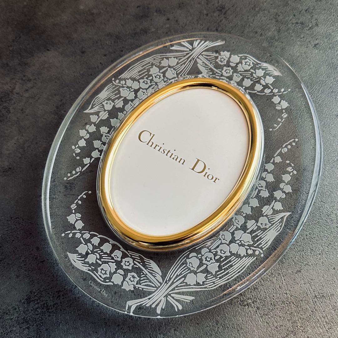 Christian Dior クリスタル フォトフレーム ラウンド型 ロゴ 花柄