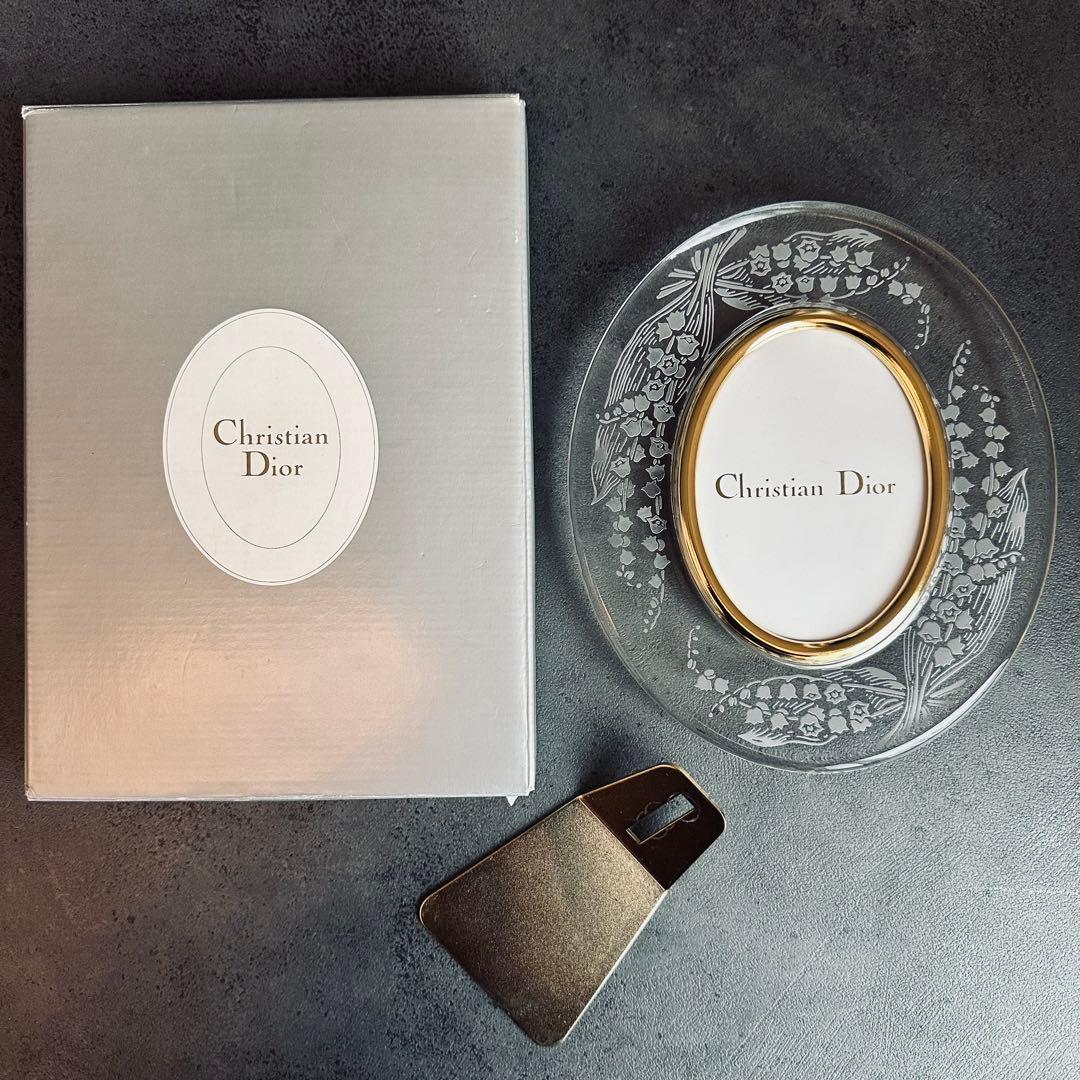 Christian Dior クリスタル フォトフレーム ラウンド型 ロゴ 花柄