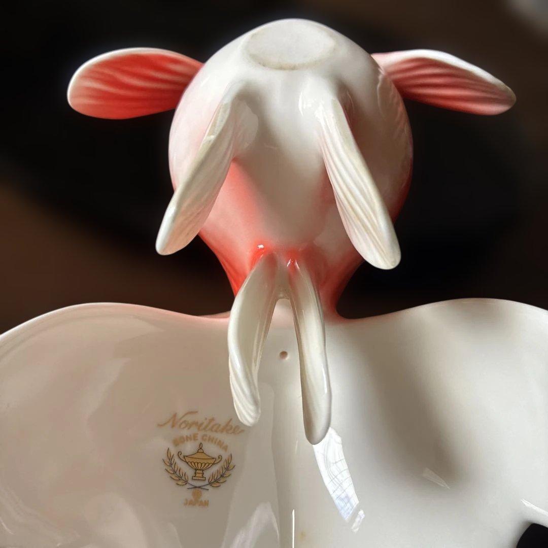 ノリタケ　金魚　台座付き オールドノリタケ　ボーンチャイナ