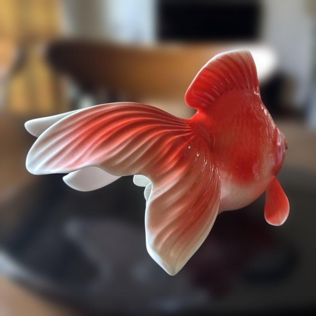 ノリタケ　金魚　台座付き オールドノリタケ　ボーンチャイナ