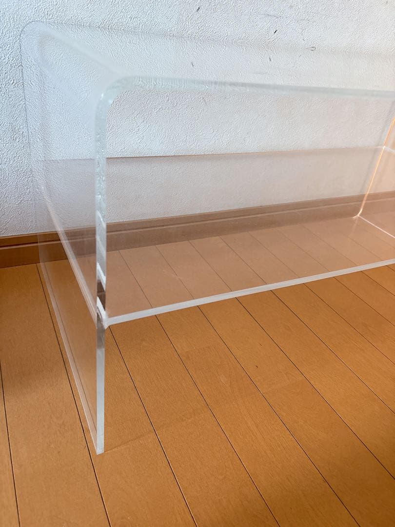 アクリル　クリア　ローテーブル　2段　透明　スペースエイジ　韓国風