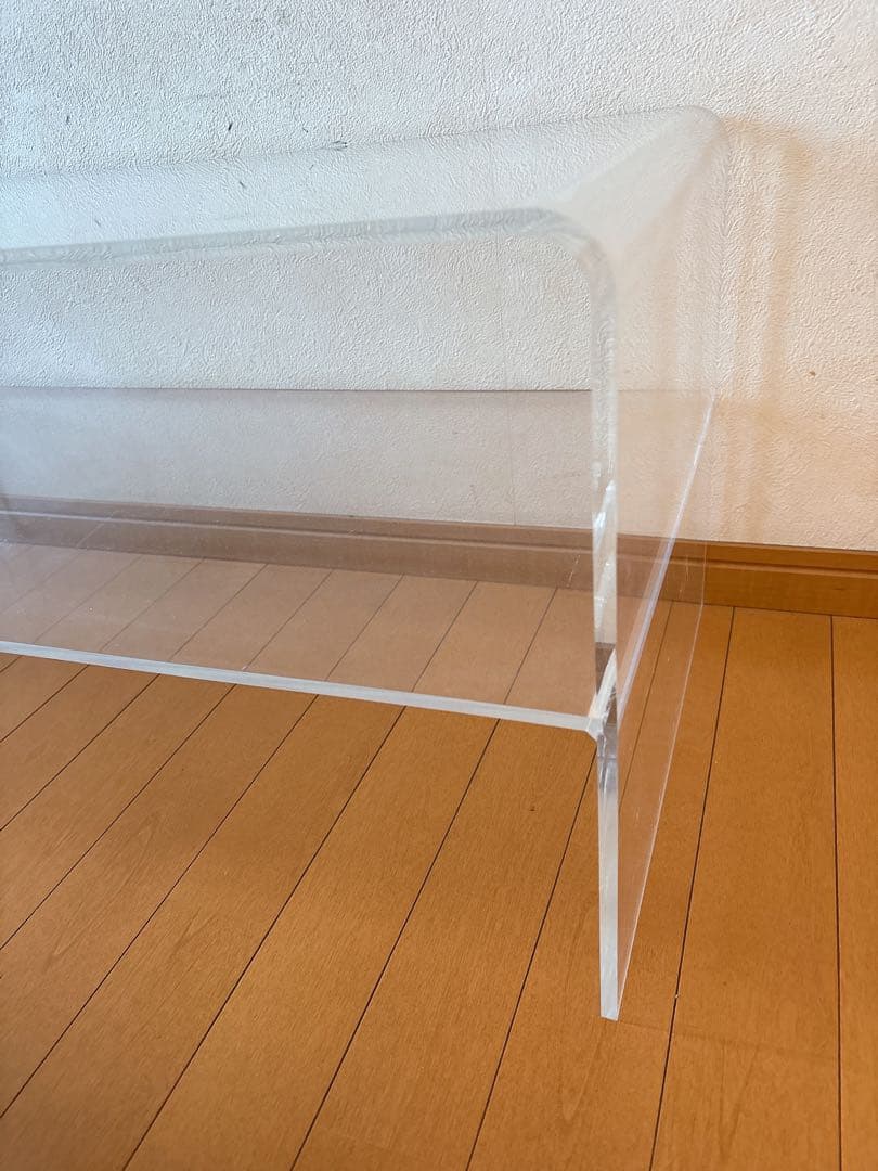 アクリル　クリア　ローテーブル　2段　透明　スペースエイジ　韓国風