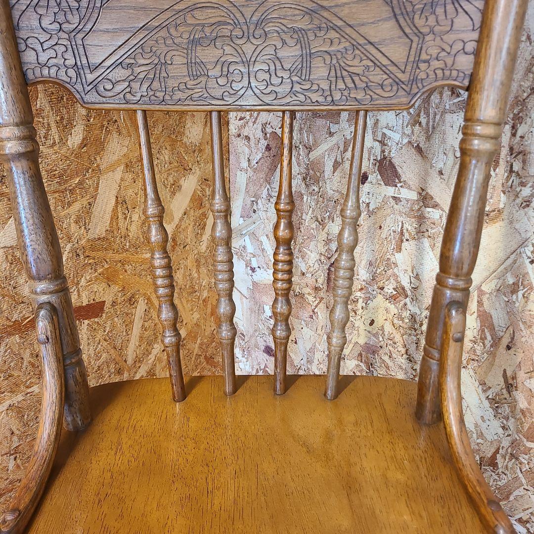 5 山善 椅子 アンティーク調 チェア　ウィンザーチェア