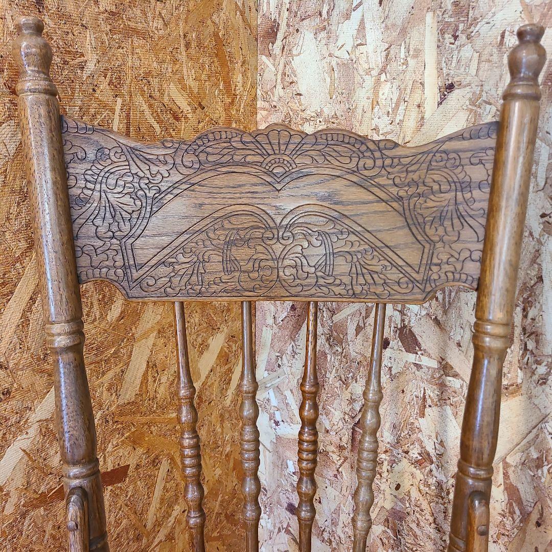 5 山善 椅子 アンティーク調 チェア　ウィンザーチェア