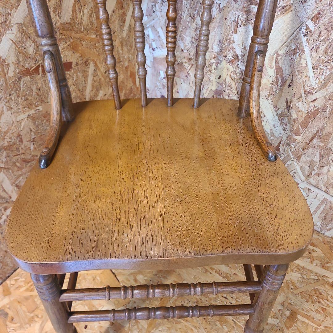 5 山善 椅子 アンティーク調 チェア　ウィンザーチェア