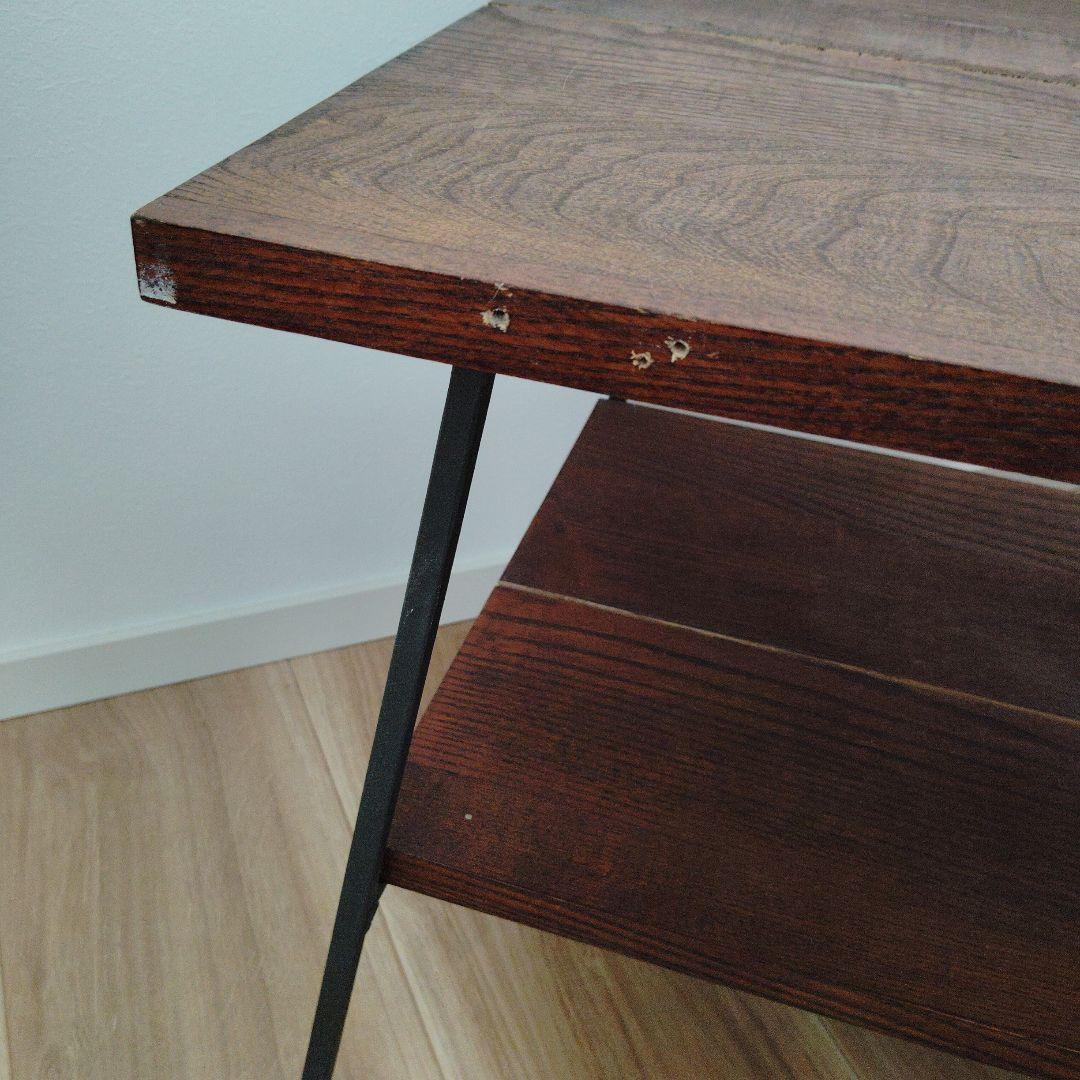 【匿名配送】テレビ台　木部ウォールナット色×アイアン脚　ブルックリン風