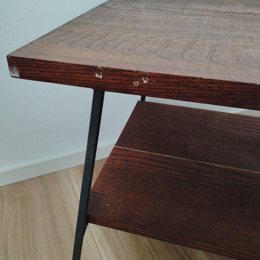 【匿名配送】テレビ台　木部ウォールナット色×アイアン脚　ブルックリン風