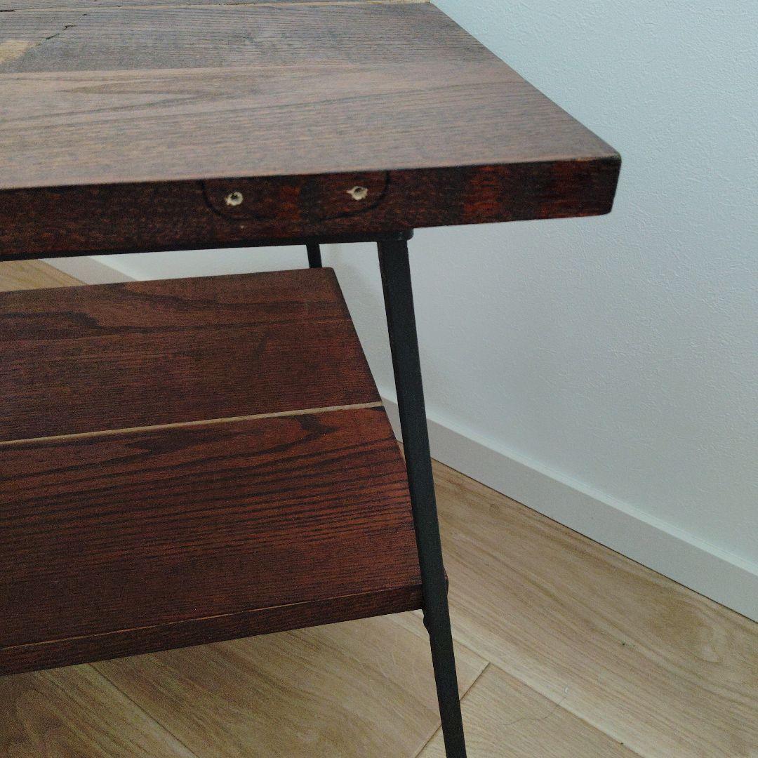 【匿名配送】テレビ台　木部ウォールナット色×アイアン脚　ブルックリン風