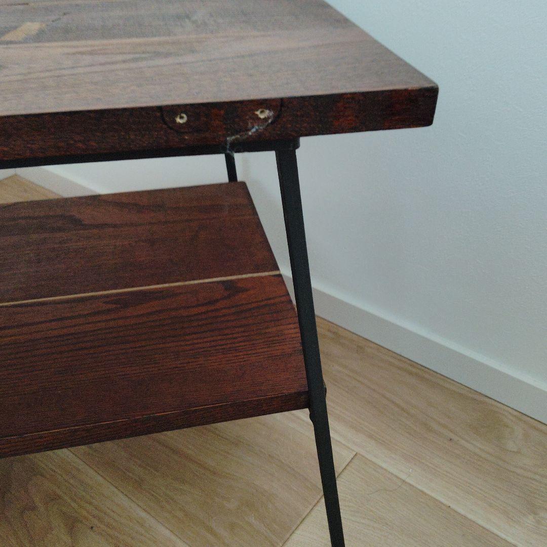 【匿名配送】テレビ台　木部ウォールナット色×アイアン脚　ブルックリン風