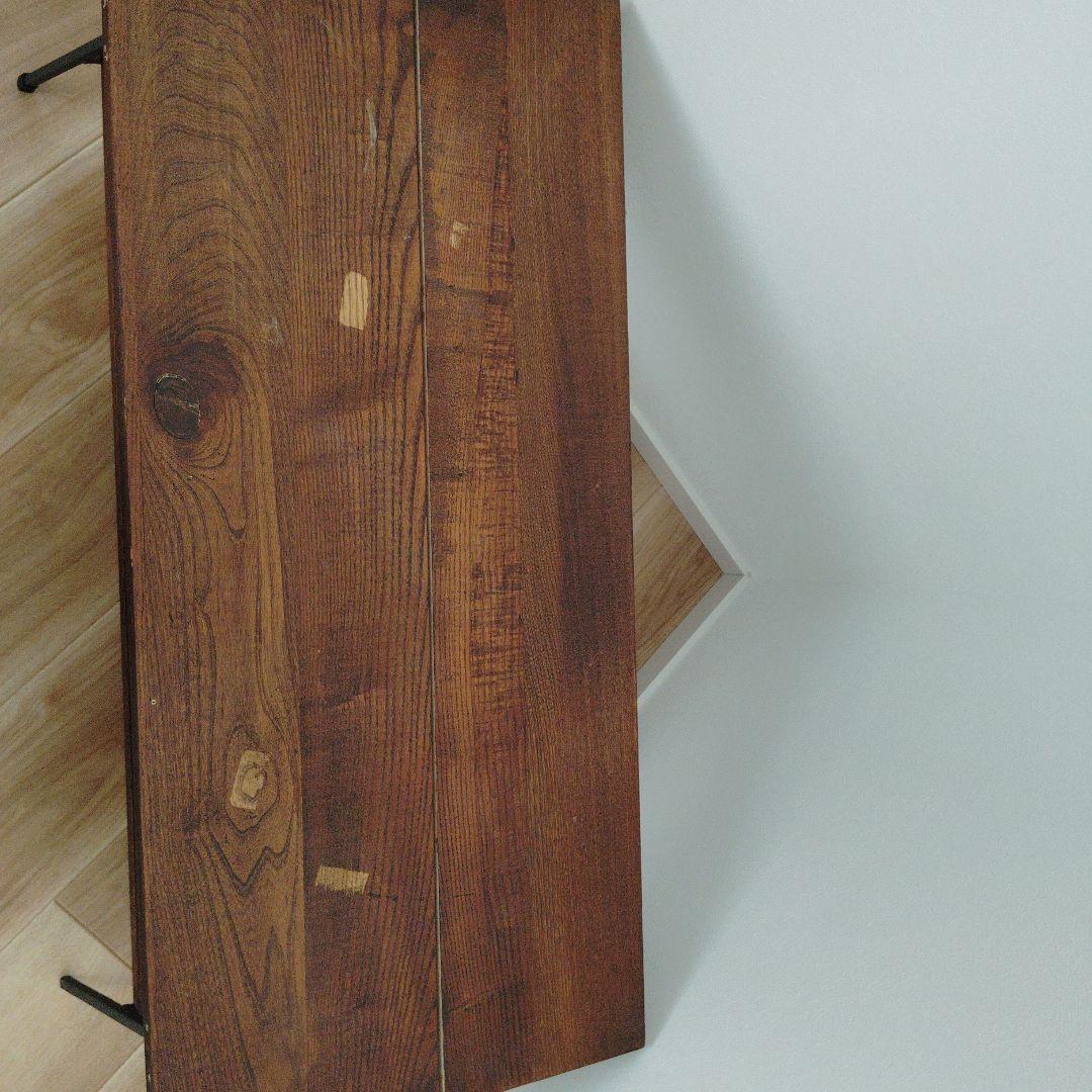 【匿名配送】テレビ台　木部ウォールナット色×アイアン脚　ブルックリン風